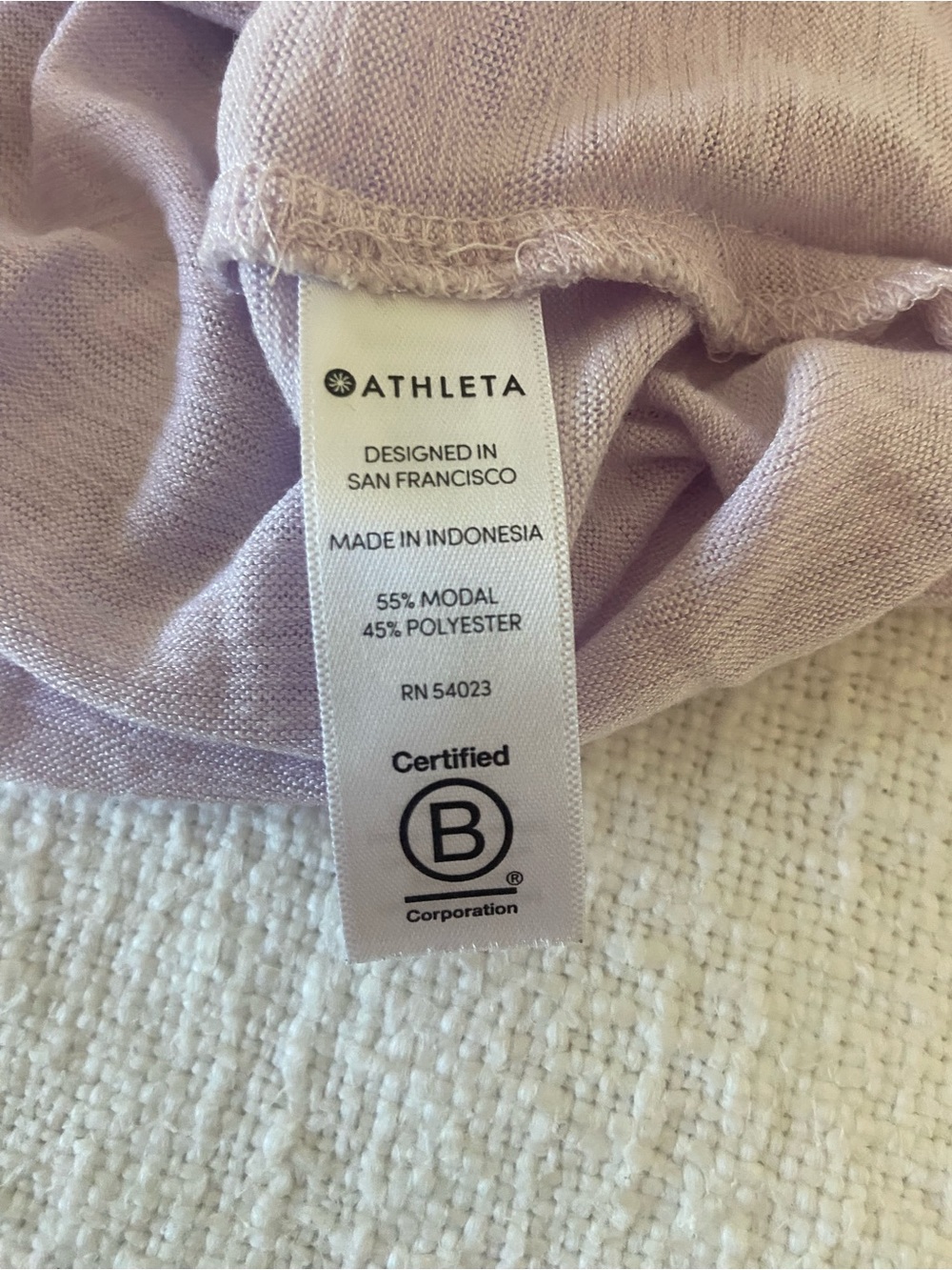 Athleta Lavender Crew Neck Long-sleeve Sheer Women’s Large Tall - Used - Picture 9 of 10